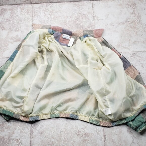 Alfred Dunner Checked Full Zip Petite Tweed Shirt Jacket Shacket Womens Size 16P - Picture 5 of 7